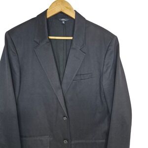 L.L. Bean Sport Coat Mens 40 Black Cotton Twill Two Button Blazer Fully Lined